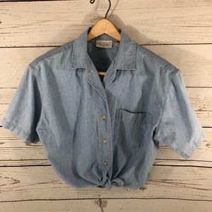 GUC VAN HEUSEN Blue Front Knot shirt
